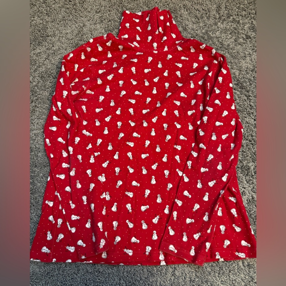 Holiday Editions Red Snowman Turtleneck